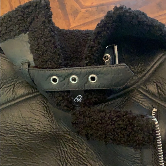 Sam Edelman Faux Shearling Lined Moto Jacket - Picture 4 of 12